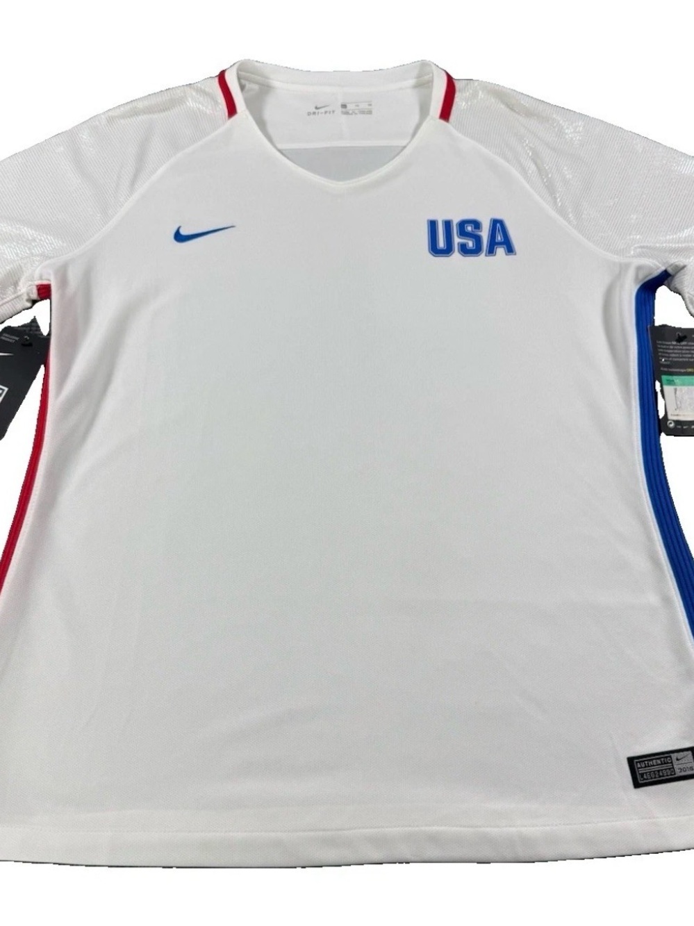 Nike USA Soccer Jersey Women’s XL White Dri-FIT 2016 Home Stadium NWT Glitter SS